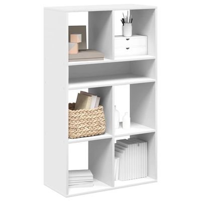 vidaXL Knižnica biela 66x31x112 cm kompozitné drevo