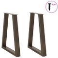 vidaXL Nohy k jedálenskému stolu v tvare V, 2 ks, prírodná oceľ, 50 x (72-73,3) cm, oceľ