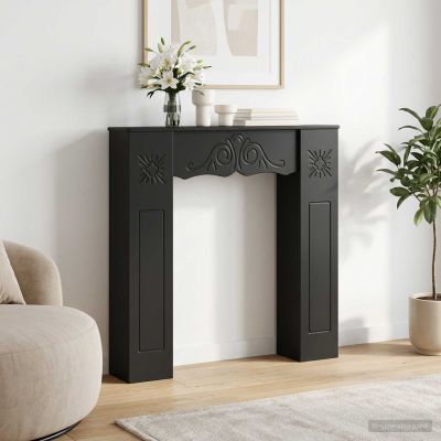 vidaXL Rám krbu Čierna 102 x 20 x 102 cm Kompozitné drevo
