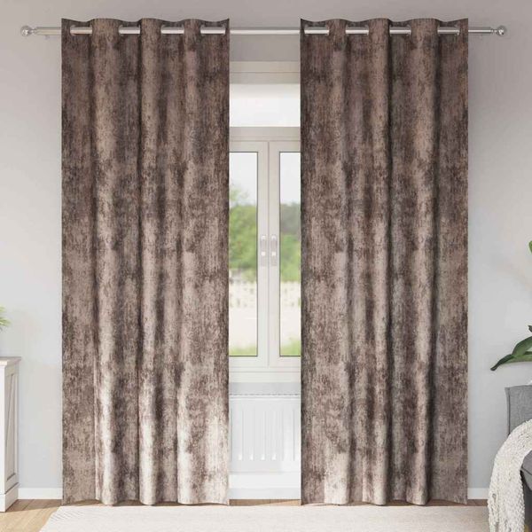 vidaXL Sametové závesy 2 pcs Kapučínová 245 x 140 cm Zamat