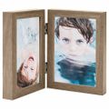 vidaXL Dvojitý fotorámik kolážový bledohnedý 2x(10x15 cm)