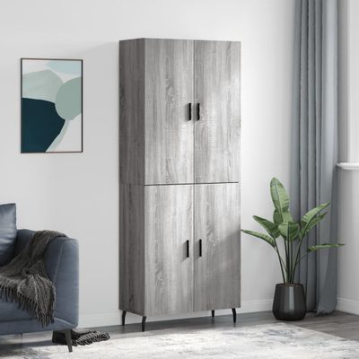 vidaXL Vysoká skrinka sivý dub sonoma 69,5x34x180 cm spracované drevo