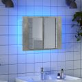 vidaXL LED kúpeľňová zrkadlová skrinka betónová sivá 60x12x45 cm akryl
