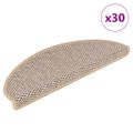 vidaXL Samolepiace nášľapy na schody sisalové 30 ks 65x21x4 cm