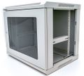 XtendLan 9U/600x450, na zeď, jednodílný, skleněné dveře, šedý Rozvadec, 19", na stenu, jednodílný, výška 9U, 600 x 450, sklenené dvere, šedý