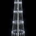 vidaXL LED vianočný stromček Studená biela 250 cm Kov