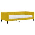 vidaXL Denná posteľ s matracom žltá 100x200 cm zamat