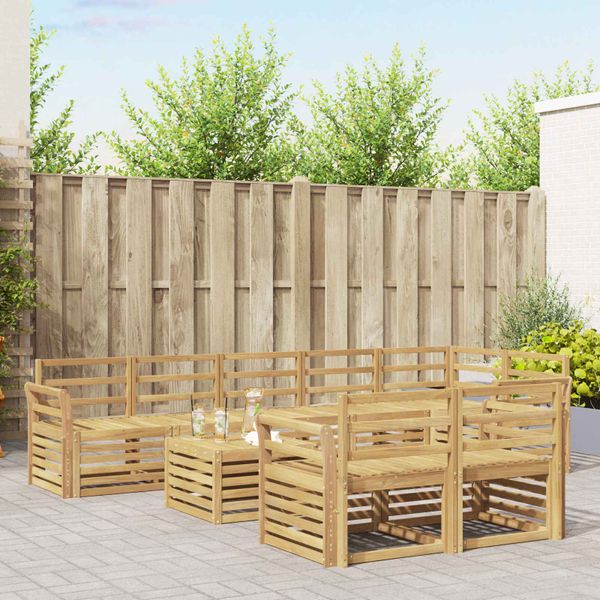 vidaXL Záhradná súprava gaučov 9 pcs Biela 59 x 59 x 37 cm
