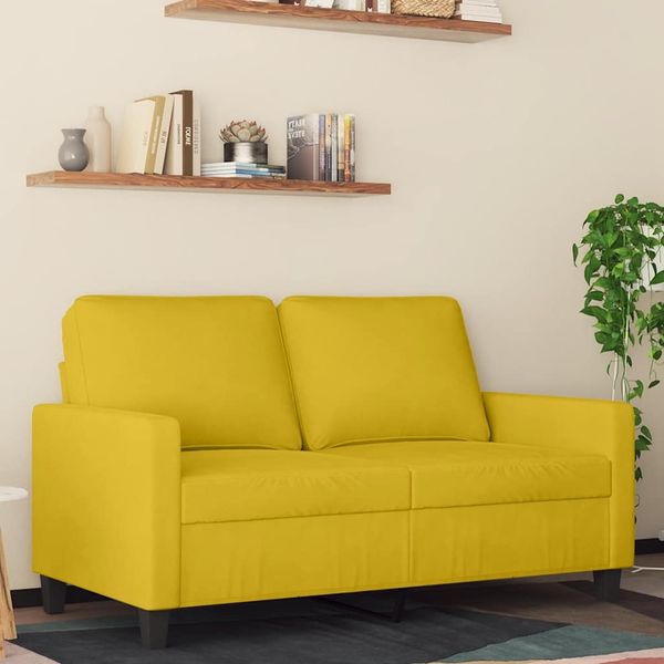 vidaXL 2-miestna pohovka žltá 120 cm zamat
