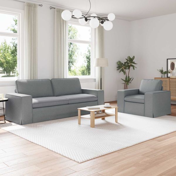 vidaXL Sada pohoviek 2 pcs Svetlosivá 222 x 80 x 82 cm látka