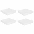 vidaXL Plávajúce nástenné police 4 ks, lesklé biele 23x23,5x3,8cm, MDF