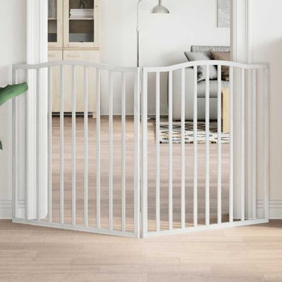 vidaXL Brána pre psa skladacia 2 panely biela 160 cm topoľové drevo