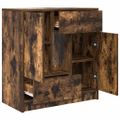 vidaXL Komoda so zásuvkami a dvierkami, tmavý dub 70,5x34x74,5 cm