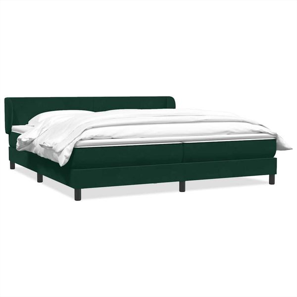 vidaXL Posteľný rám boxsping s matracmi tmavozelená 180x220 cm zamat