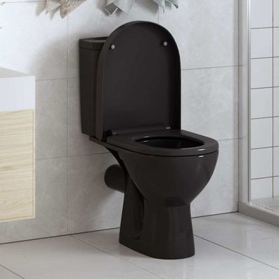 vidaXL WC sedadlo, pomalé sklápanie, rýchloupínacie, čierne