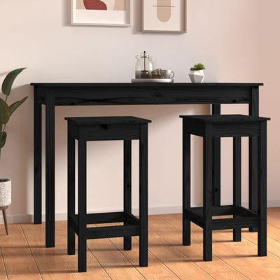vidaXL Barové stoličky 2 ks čierne 40x40x78 cm borovicový masív<br />