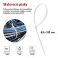 Sťahovacia páska 350×4,8, biela, 100 ks