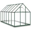 vidaXL Skleník so základovým rámom zelený 334x169x202 cm hliník