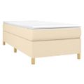 vidaXL Posteľný rám s boxspringom krémová 100x200 cm látka