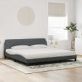 vidaXL Posteľ s matracom Dover tmavosivý 200x200 cm zamat
