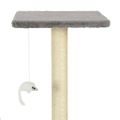 vidaXL Škrabadlo pre mačky so sisalovými stĺpikmi 95 cm, sivé