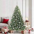 vidaXL Umelý vianočný stromček s 300 LED-i Zelená 180 cm PE a PVC
