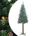 vidaXL Úzky vianočný stromček s 300 LED-i so stojanom Zelená 210 cm