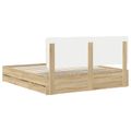 vidaXL Rám postele Sonoma dub 200 x 200 cm Inžinierske drevo