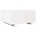 vidaXL Záhradný kvetináč biely 50x50x26,5 cm masívna borovica