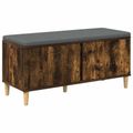 vidaXL Predsieňová lavica s vankúšom Údený Dub 100 x 38 x 46 cm