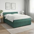vidaXL Posteľ boxspring s matracom Tmavozelená 140 x 200 cm Zamat