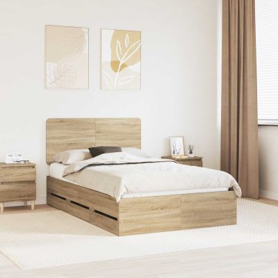 vidaXL Rám postele Sonoma dub 120 x 190 cm Inžinierske drevo