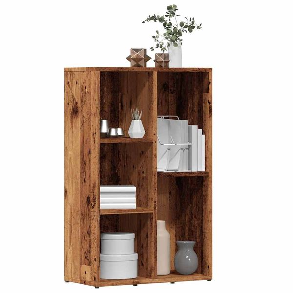 vidaXL Knižnica staré drevo 50x25x80 cm kompozitné drevo