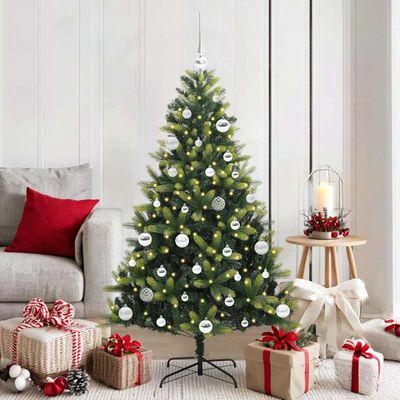 vidaXL Umelý vianočný stromček s kĺbmi 150 LED Zelená 150 cm PVC a PE