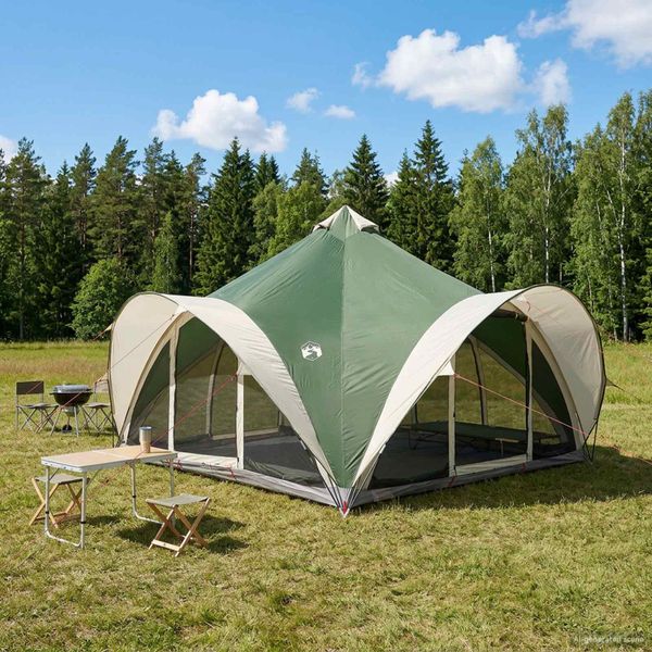 vidaXL Tipi stan so strechou Zelená Pre 18 osôb Polyester a oceľ