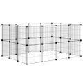 vidaXL 28-panelová klietka pre domáce zvieratá čierna 140x105x70 cm oceľ