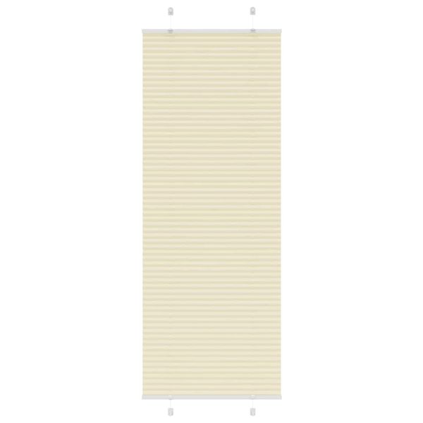 vidaXL Skladaná roleta krémová 75x200 cm šírka látky 74,4 cm polyester