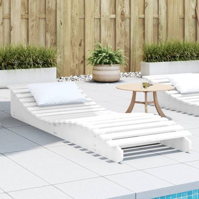 vidaXL Lehátko na opaľovanie biele 205x60x31,5 cm masívna borovica