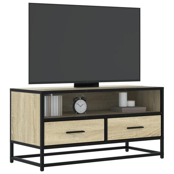vidaXL TV skrinka dub sonoma 80x34,5x40 cm kompozitné drevo a kov