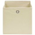 vidaXL Úložné boxy 4 ks, krémové 32x32x32 cm, látka