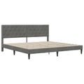vidaXL Rám postele s matracom Tmavo šedá 200 x 200 cm Zamat