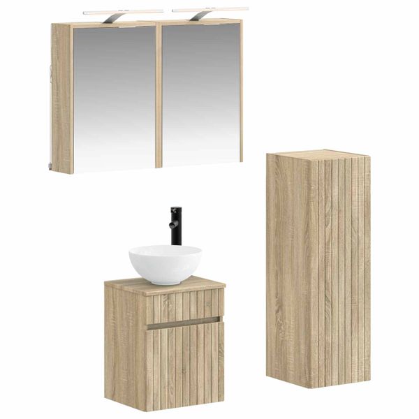 vidaXL Sada kúpeľňového nábytku 4 pcs Dub sonoma