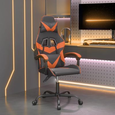 vidaXL Herná stolička čierna a oranžová umelá koža