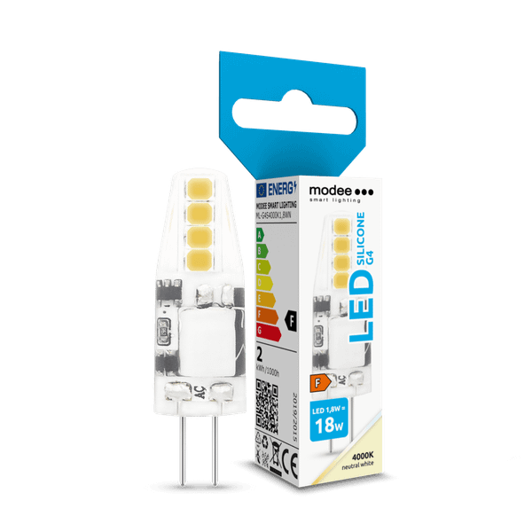 Modee LED žiarovka G4 Silicon AC-DC 12V, 1,8W neutrálna biela ML-G4SAD4000K1,8WN)