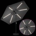 vidaXL Záhradný slnečník s LED svetlami a základňou 300 x 300 cm