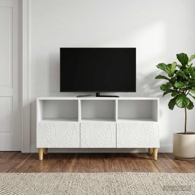 vidaXL TV skrinka 102 x 34,5 x 50 cm Biela s vysokým leskom