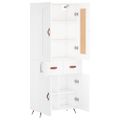 vidaXL Vysoká skrinka biela 69,5x34x180 cm spracované drevo