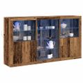 vidaXL LED komoda Staré drevo 181,5 x 37 x 100 cm Kompozitné drevo