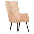vidaXL Kreslo wingback krémové plátno