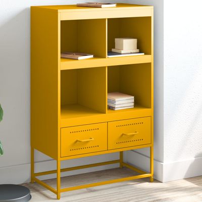 vidaXL Vysoká skrinka horčicovožltá 68x39x111,5 cm oceľ